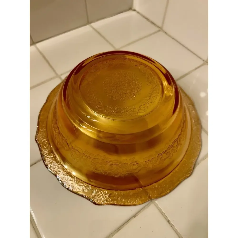 Federal Glass Normandie Pattern Marigold Carnival Glass 8.5” Serving Bowl